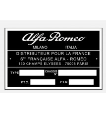 Plaque constructeur pour Alfa Romeo