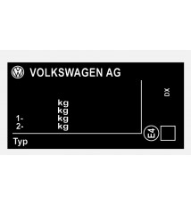 Plaque constructeur Volkswagen Coccinelle